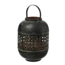 Laterne Windlicht vintage orientalisch Kerzenhalter 31cm schwarz