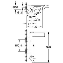 Grohe Allure Einhand-Wannenarmatur warm sunset gebürstet