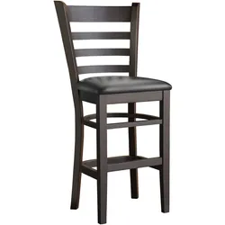 2er-Set Bistro Barhocker | Leder | Schwarz | Gastro Barhocker