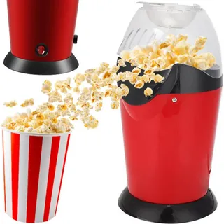 Retoo Popcornmaschine Ohne Fett Öl 900 Watt, Heißluft Popcorn Maker, Küchen Coole Gadget Pop Mais, Gesunder Snack, Fettfrei Ölfrei Popcorn in Zuhause, Popkorn Maschine, Rot