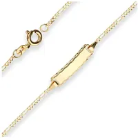Schmuck Krone Goldarmband 1,5mm Id-Armband Figarokette diamantiert aus 585 Gelbgold 16cm, Gold 585 goldfarben