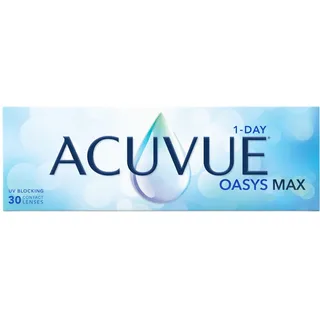 ACUVUE OASYS MAX 1-Day Tageskontaktlinsen – Helfen dabei, das Gefühl von müden & trockenen Augen zu reduzieren – 30 Tageskontaktlinsen mit +5.75 dpt und BC 8.5 – UV Schutz & angenehmes Tragegefühl