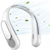 ANYSUN Mini USB-Ventilator Nackenventilator 6000mAh USB Wiederaufladbar Hals Ventilator Tragbarer, Leise Persönlicher Ventilator,Mini Ventilator für Outdoor Büro Camping weiß