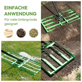 Novaterra Rasen-Nivellierrechen 75x35 cm mit 200 cm Stiel