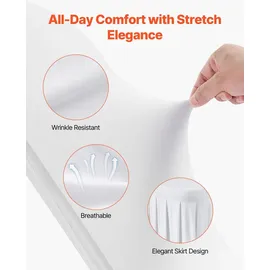 Vevor Stuhlhussen Stuhlbezug mit flacher Vorderseite 30 Stk. waschbarer Stuhlüberzug aus Polyester-Spandex für Hochzeitsfeiern Esszimmerbankette, passend für Stühle (51 x 45 x 95 cm) Weiß