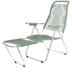 Fiam - Liegestuhl Spaghetti, Gestell Aluminium / Bespannung salbei