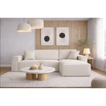 kaiser möbel Ecksofa mit schlaffunktion und bettkasten, Ecksofa L-Form Eckcouch L-Form BEST stoff Neve Rechts Ecru - Creme