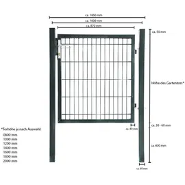 Home Deluxe Doppelstabmatten Gartentor Portarius 2 m anthrazit