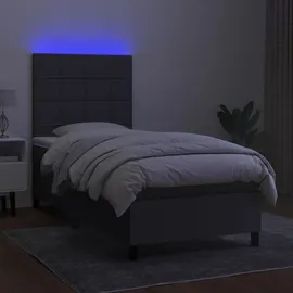 vidaXL Boxspringbett 100 x 200 cm Dunkelgrau