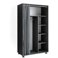 Vicco Kleiderschrank Doros, Grau, 100 x 168 cm mit Rollen