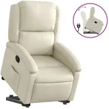 vidaXL Relaxsessel mit Aufstehhilfe Kunstleder 144,5 x 82 x 0 cm Creme