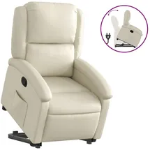 vidaXL Relaxsessel mit Aufstehhilfe Kunstleder 144,5 x 82 x 0 cm Creme