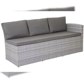 Mendler Poly-Rattan Sofa-Garnitur HWC-A29, zwei 3er-Sofas Gartengarnitur Lounge-Sofa Garten ~ hellgrau Kissen grau