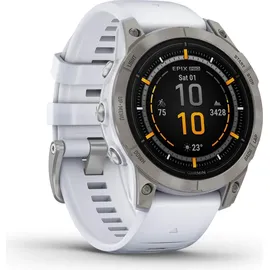 Garmin Epix Pro (Gen 2) Sapphire 47 mm steinweiss/titanium Titan mit Silikonarmband