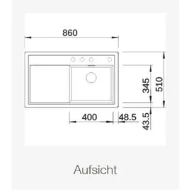Blanco Zenar 45 S Silgranit cafe Becken links