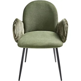 Beliani Esszimmerstuhl 2er Set AMITY Stoff Grün