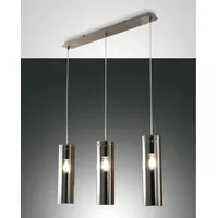 Fabas Luce Sintesi 3-flg. 60W 40 cm rund grau transparent