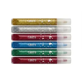 BIC Bastelkleber Glitter Glue Metallic 6 Stück