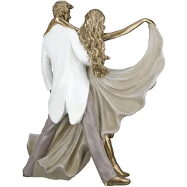 Gilde Figur Salsa Tänzer aus Kunstharz, goldfarben, metallische Optik, 30 cm hoch, 27 cm breit, 11 cm tief