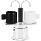 Fockety 2-Tassen-Espressomaschine für den Herd, 100-ml-Doppelkopf-Kaffeemaschine, Elektrische Italienische Vespresso-Kaffeekanne aus Aluminiumlegierung, Espresso-Shot-Maschine, 6,5 X 2,8