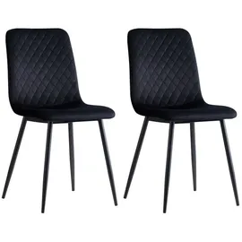 mcc direct Esszimmerstuhl Lexi Samt schwarz 4er Set