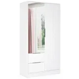 altdecor Kleiderschrank, Weiß, Holzwerkstoff, 102x200x51 cm, Schlafzimmer, Kleiderschränke