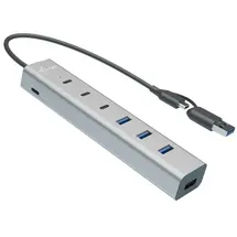 iTEC i-tec USB-A/USB-C 4 port HUB 7 USB-Hub - silber