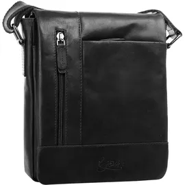 X-ZONE Umhängetasche echt Leder schwarz