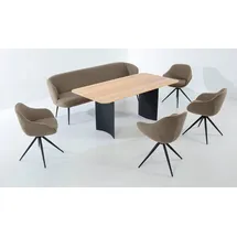K+W Komfort & Wohnen »ZOOM« abgerundete Essgruppe mit Solobank, 4 Sesseln und 1 Tisch