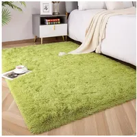 luxuskollektion Hochflor Shaggy Teppich 200 x 300 cm Grün