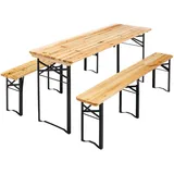 Oviala Business Bierzeltgarnitur mit Tisch und 2 klappbaren Holzbänken 180 cm Oviala
