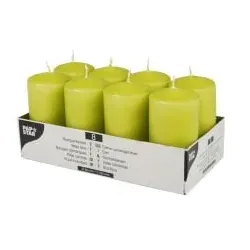 Papstar Stumpenkerzen kiwi 10583 , 1 Packung = 8 Stück