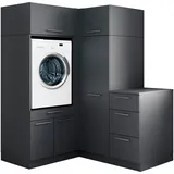 laundreezy Mehrzweckschrank-Set 150 x 200 x 68 cm Grau