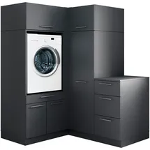 laundreezy Mehrzweckschrank-Set 150 x 200 x 68 cm Grau