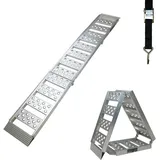 Baumarktplus TRUTZHOLM 1x Auffahrrampe 2-fach klappbar 198cm Traglast 340kg Alu grau gelocht Rampe Verladerampe