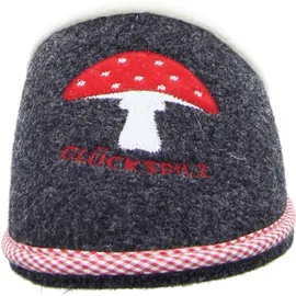 ADELHEID Glückspilz Filzpantoffeln, Farbe:Rabenschwarz, Größe:40/41 - 40/41 EU