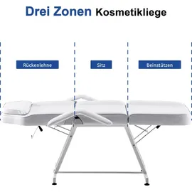 Barberpub Kosmetikliege Therapieliege Massageliege Tattooliege Kosmetikstuhl Schönheitsausrüstung 0015W (Weiß)