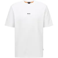 Boss T-Shirt mit Label-Print, Weiss, L