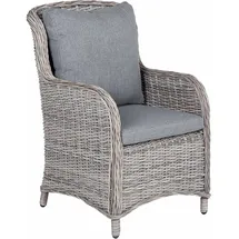 Beliani Polyrattan Gartensessel 60 x 73 x 96 cm grau 2er Set