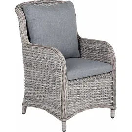 Beliani Polyrattan Gartensessel 60 x 73 x 96 cm grau 2er Set