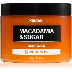 KUNDAL Macadamia & Sugar White Musk Zucker-Peeling mit Bambus Butter 550 g