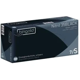 BINGOLD GmbH + Co. KG BINGOLD Nitril 35BLACK Einweghandschuhe, schwarz, puderfrei, 100 Stück