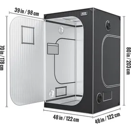 Vevor Growbox 120 x 120 x 203 cm Schwarz/Grau