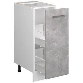 Vicco Apothekerschrank R-Line Medizinschrank für die Küche Beton/Weiß 30 cm AP Marmor