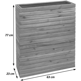 Mendler 2er-Set Pflanzkasten HWC-L21, Pflanzkübel Blumentopf Hochbeet, eckig Outdoor Akazie Holz braun