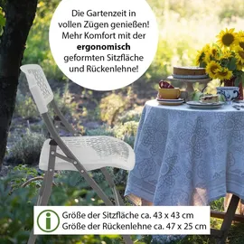 Trutzholm Campingset Klapptisch rund Ø 120 cm Weiß/Grau