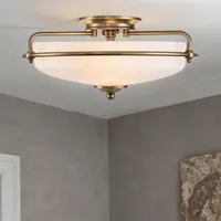 Licht-Erlebnisse Deckenlampe Ø 42,2 cm in Messing Antik Weiß