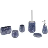 Beliani Badaccessoires Set 6-teilig Antuco Keramik Blau