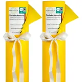 Sensalux Vlies Tischdeckenrolle 2er Set 1,18 x 25 m Gelb, 80 g/m2, abwaschbar, wasserabweisend, stoffähnliche Tischdecke Rolle, Oeko-TEX, Party, Catering, Gastro