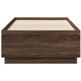 vidaXL Bettgestell mit LED Braun Eichen-Optik 90x190 cm Holzwerkstoff